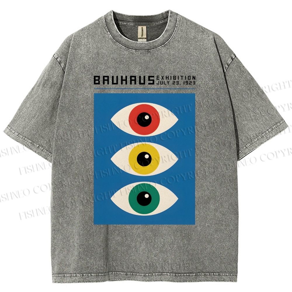 Unisex Colorful Art Eyes Printed Washed Tee