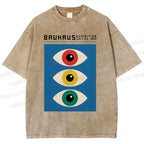 Unisex Colorful Art Eyes Printed Washed Tee