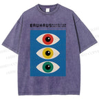 Unisex Colorful Art Eyes Printed Washed Tee