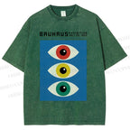 Unisex Colorful Art Eyes Printed Washed Tee