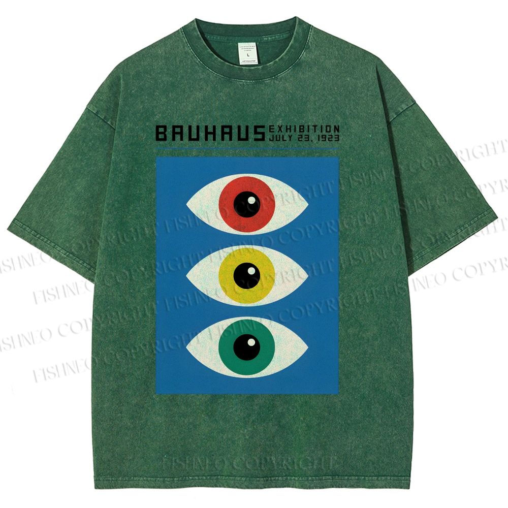 Unisex Colorful Art Eyes Printed Washed Tee