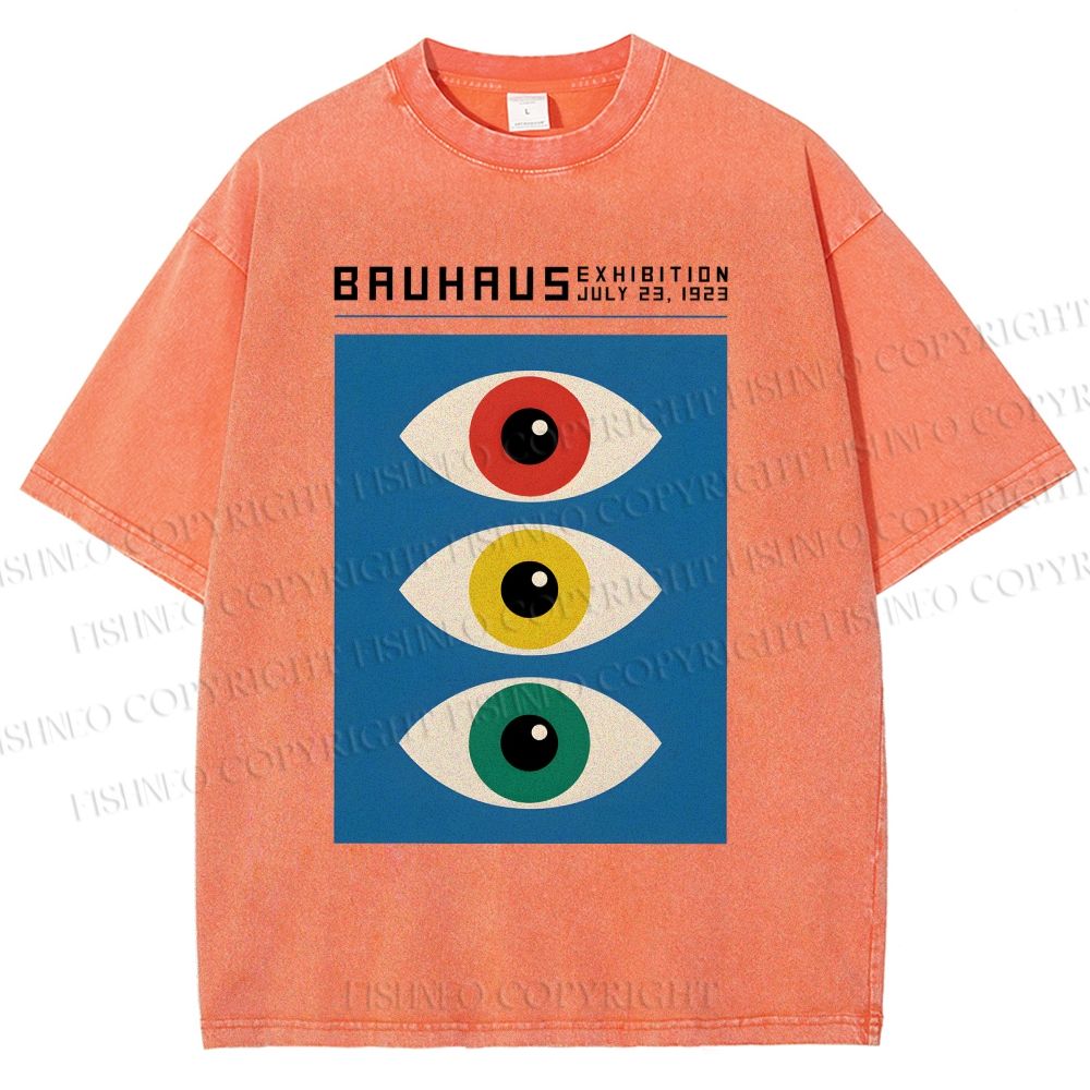 Unisex Colorful Art Eyes Printed Washed Tee