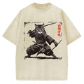 Samurai Cat  Vintage Washed T-shirt