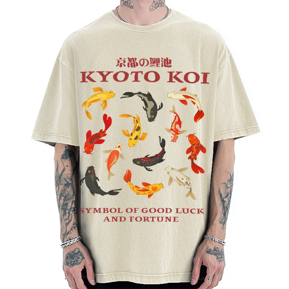 Kyoto Koi Fish Vintage Washed T-shirt