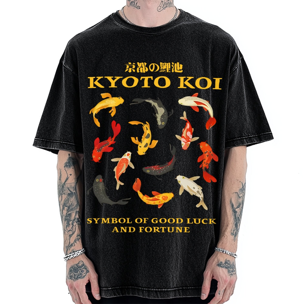 Kyoto Koi Fish Vintage Washed T-shirt