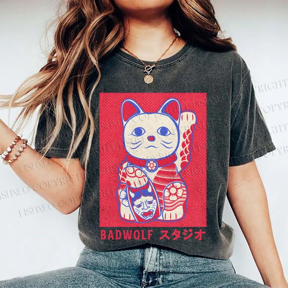 Unisex Bad Wolf Printed Washed Tee