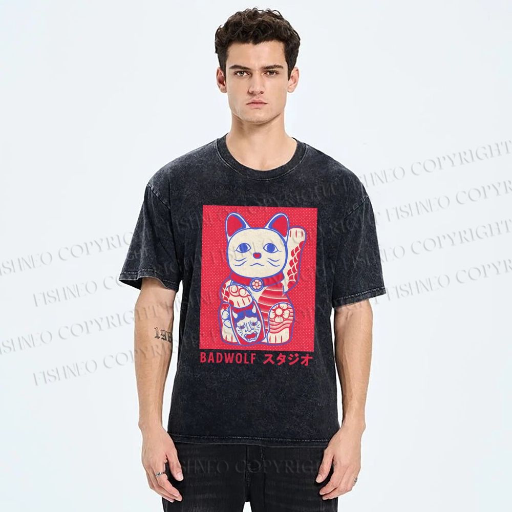 Unisex Bad Wolf Printed Washed Tee