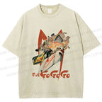 Unisex Vintage Japanese Racing Car Printed Washed Tee