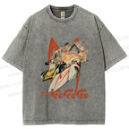 Unisex Vintage Japanese Racing Car Printed Washed Tee