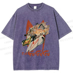 Unisex Vintage Japanese Racing Car Printed Washed Tee