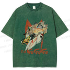 Unisex Vintage Japanese Racing Car Printed Washed Tee