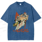 Unisex Vintage Japanese Racing Car Printed Washed Tee