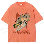 Unisex Vintage Japanese Racing Car Printed Washed Tee