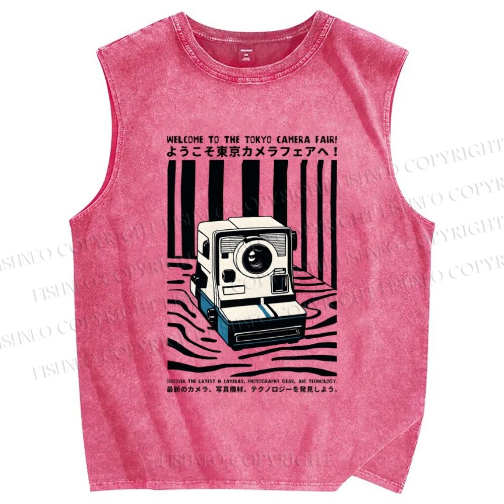 Unisex Art Photography Printed Washed Tank Top