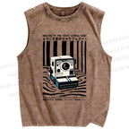 Unisex Art Photography Printed Washed Tank Top