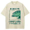 Always Confused Funny Frog Meme Vintage Washed T-shirt