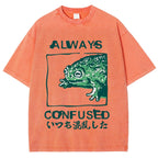 Always Confused Funny Frog Meme Vintage Washed T-shirt