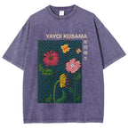 Yayoi Kusama Flower Art Vintage Washed T-shirt