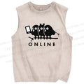 Unisex Online Printed Washed Tank Top