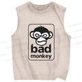Unisex Bad Monkey Printed Washed Tank Top