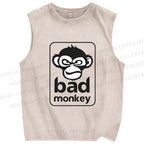 Unisex Bad Monkey Printed Washed Tank Top