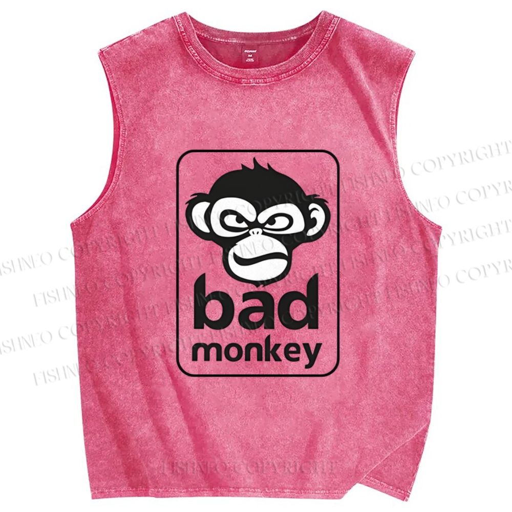 Unisex Bad Monkey Printed Washed Tank Top