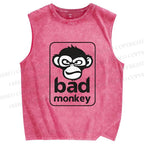 Unisex Bad Monkey Printed Washed Tank Top