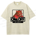 Unisex One Off Lion Printed Washed Tee