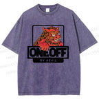 Unisex One Off Lion Printed Washed Tee