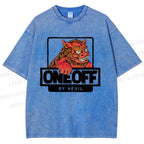 Unisex One Off Lion Printed Washed Tee