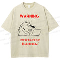 Unisex Warning Frog Printed Washed Tee