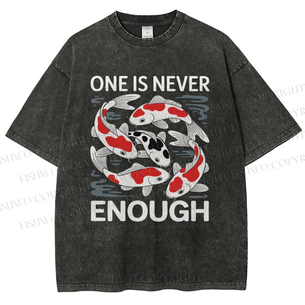 Unisex Koi Printed Washed Tee