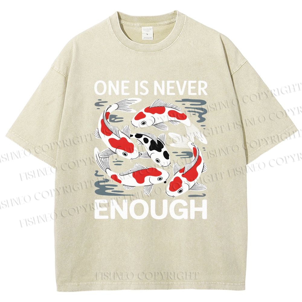 Unisex Koi Printed Washed Tee