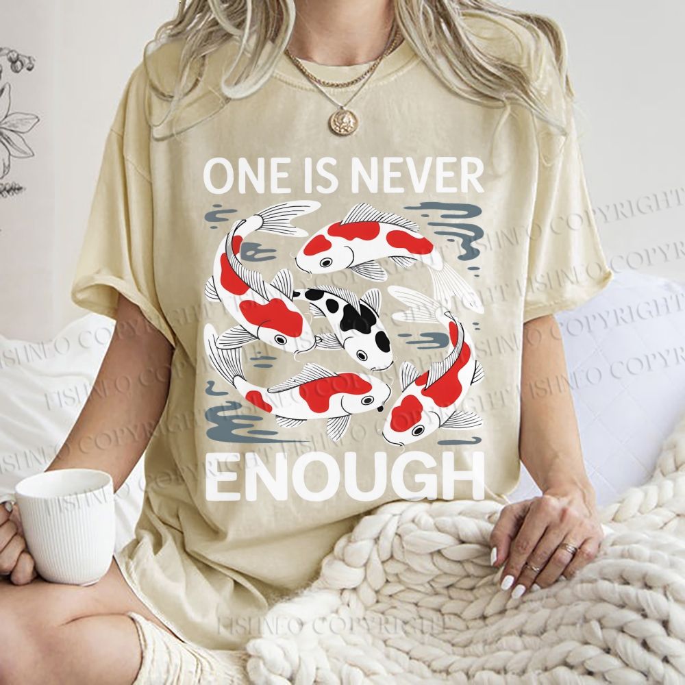 Unisex Koi Printed Washed Tee