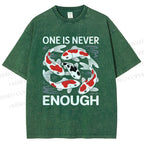 Unisex Koi Printed Washed Tee