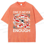 Unisex Koi Printed Washed Tee