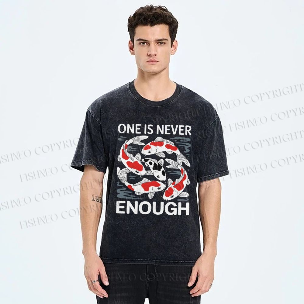 Unisex Koi Printed Washed Tee