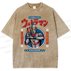Unisex Ultraman Printed Washed Tee