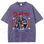 Unisex Ultraman Printed Washed Tee