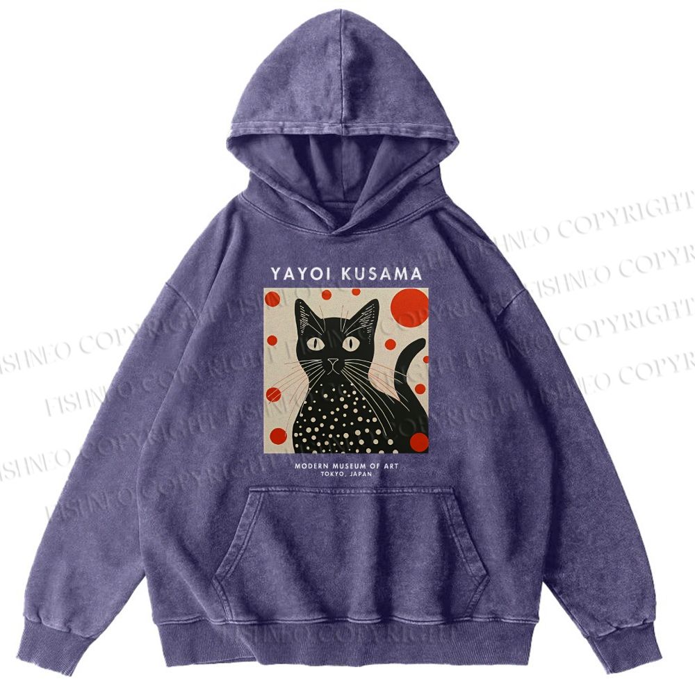 Unisex Yayoi Kusama Cat Printed Hoodies