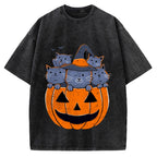 Jack-o'-lantern cat Vintage Washed T-shirt