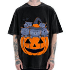 Jack-o'-lantern cat Vintage Washed T-shirt