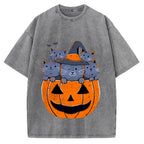 Jack-o'-lantern cat Vintage Washed T-shirt