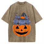 Jack-o'-lantern cat Vintage Washed T-shirt