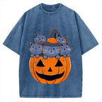 Jack-o'-lantern cat Vintage Washed T-shirt