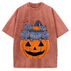 Jack-o'-lantern cat Vintage Washed T-shirt