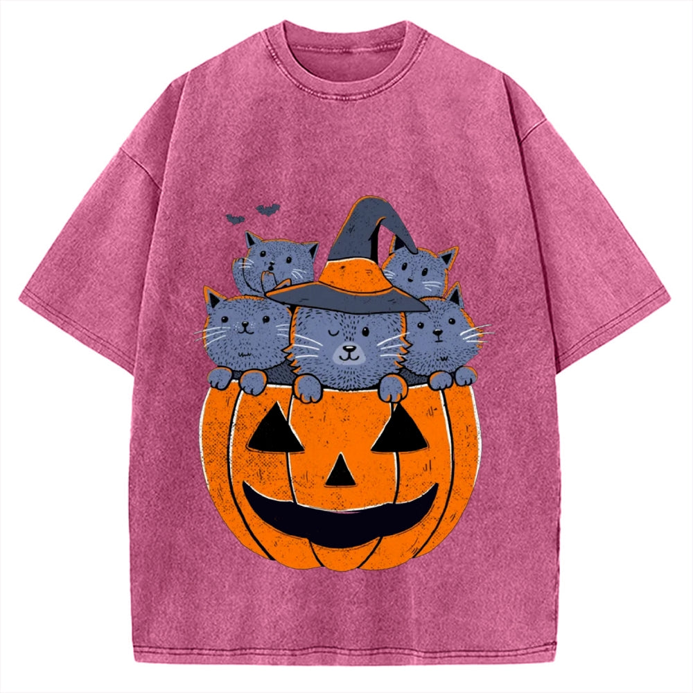 Jack-o'-lantern cat Vintage Washed T-shirt
