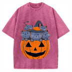 Jack-o'-lantern cat Vintage Washed T-shirt