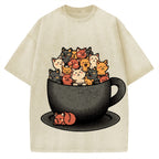 Cup Of Cats Vintage Washed T-shirt