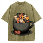 Cup Of Cats Vintage Washed T-shirt